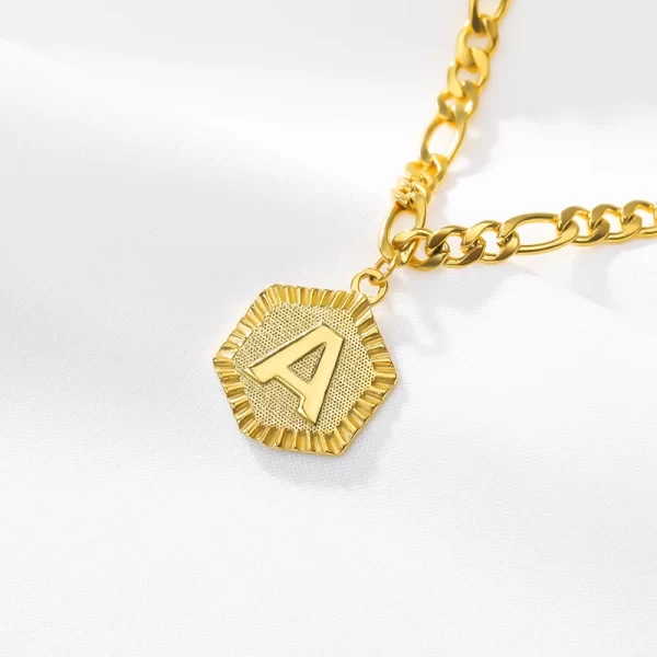 Dainty A-Z Letter Anklet – Hexagon Shaped Initial Ankle Bracelet - Image 6