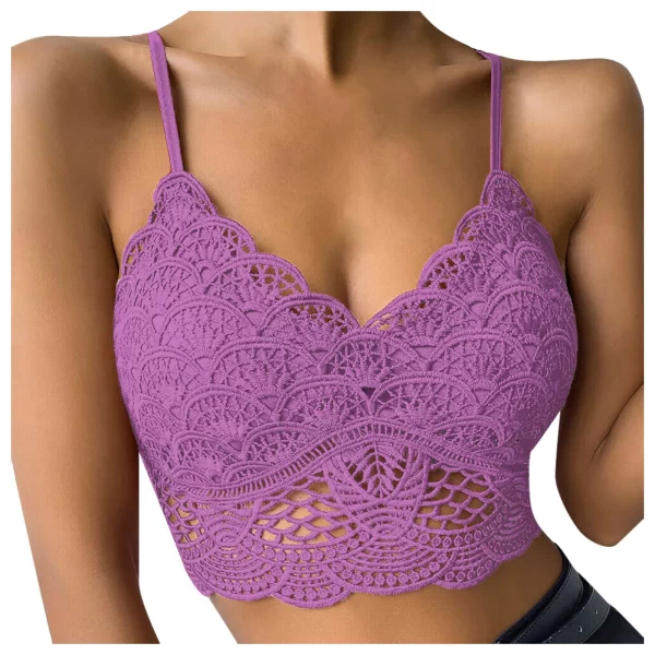 Women Sexy V Neck Hollow Out Wireless Chest Lingerie - Image 6