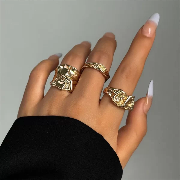 Punk Irregular Open Rings - Image 2