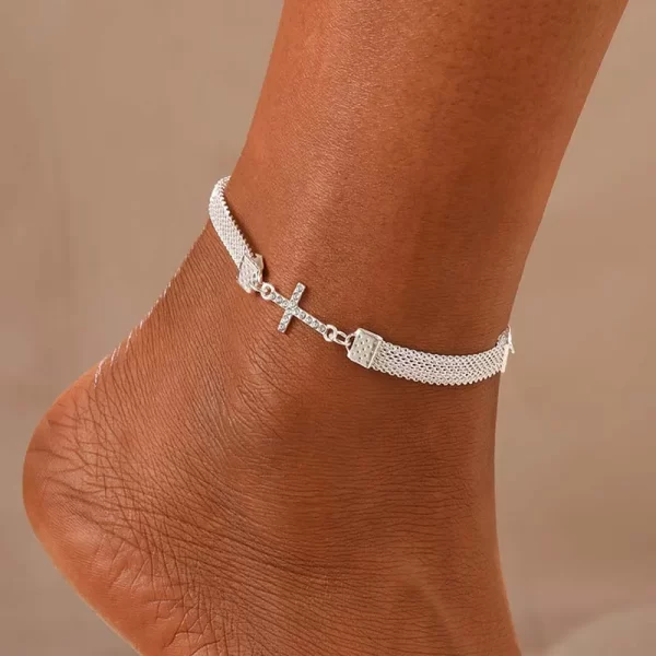 Luxury Cross Butterfly Anklet for Women