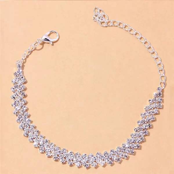 Luxury Crystal Cubic Zirconia Women's Anklet Bracelet - Image 3