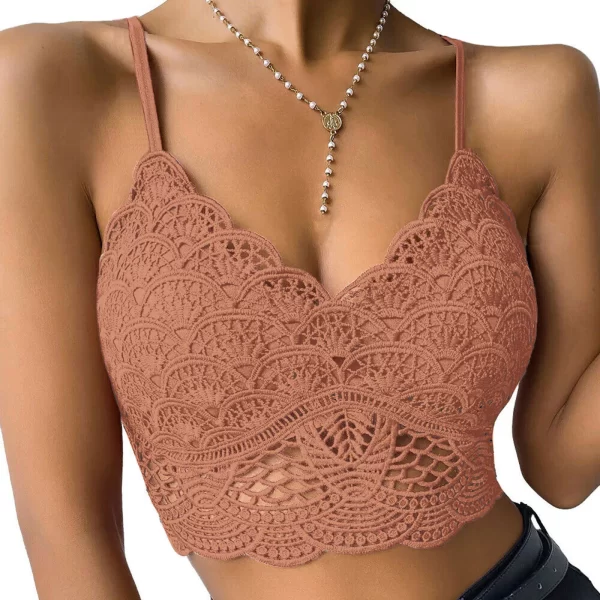 Women Sexy V Neck Hollow Out Wireless Chest Lingerie - Image 2