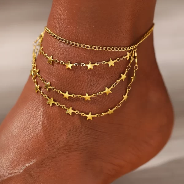 Rhinestone Chain Anklet for Women