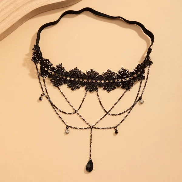 Elastic Band Black Lace Leg Thigh Chain for Women - Image 6