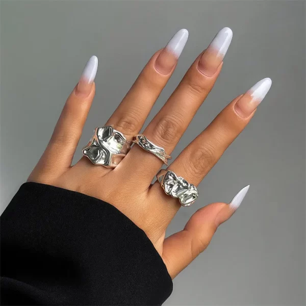 Punk Irregular Open Rings - Image 3