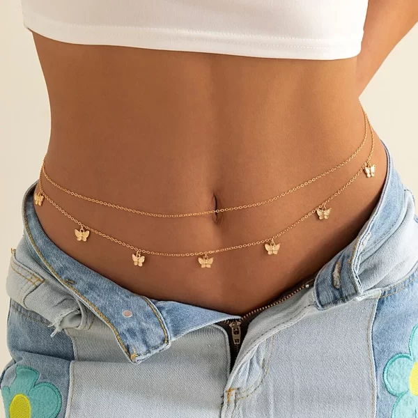 Classic Retro Cute Butterfly Waist Belly Chain for Women