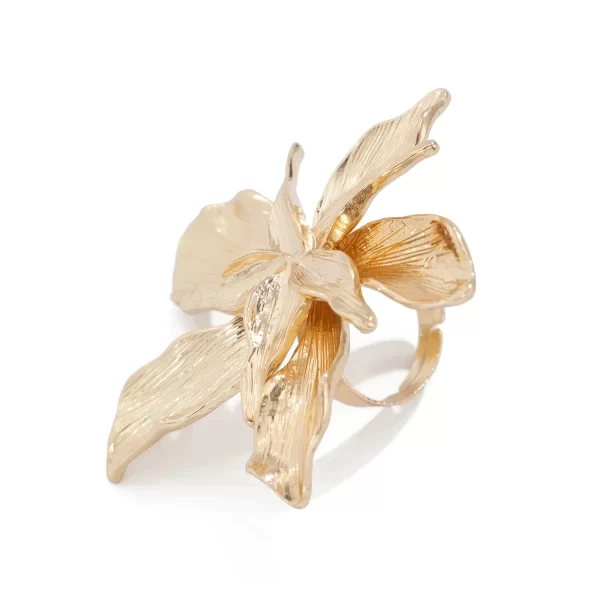 Unique Exaggerated Large Petal Flower Ring for Women - Image 4